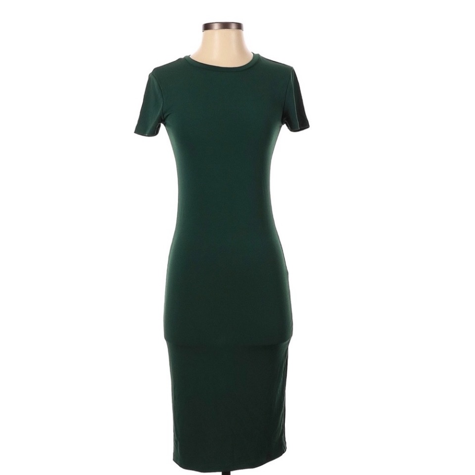 Forest Green Sheath Midi Dress Size M